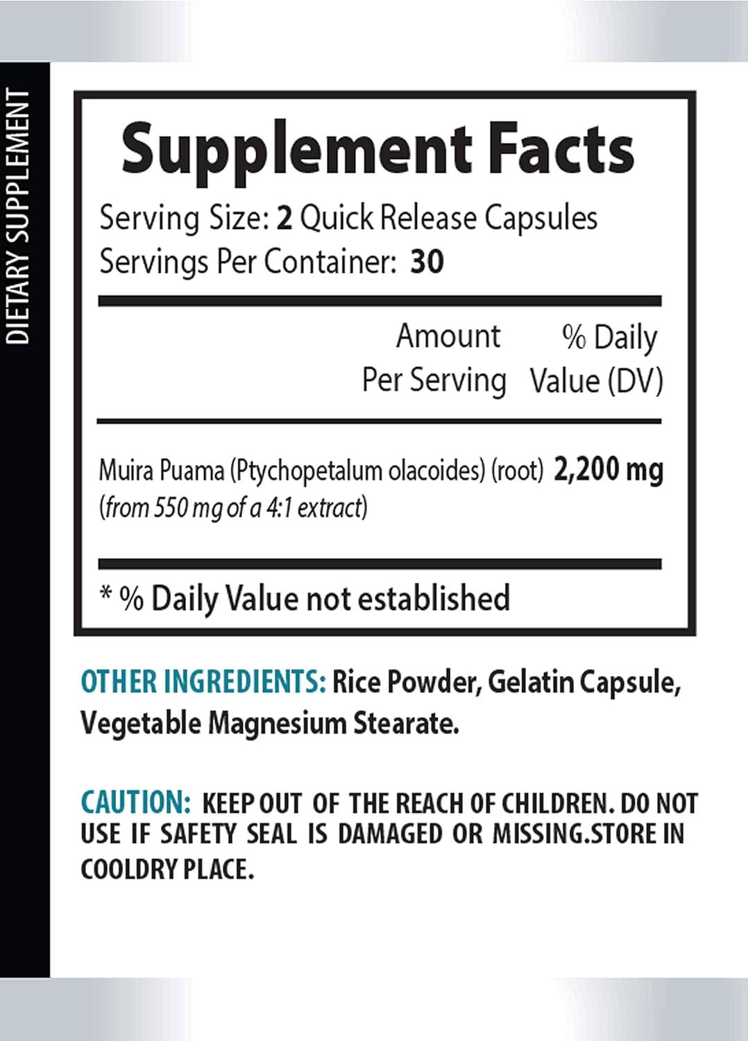 libido Capsules - Muira PUAMA Extract 2200Mg - Male Enhancement - Muira puama Herbal Supplements - 1 Bottle : Health & Household