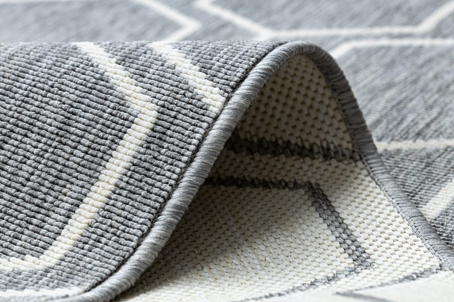 rugsx Nowoczesny dywan SISAL Spring Hexagon, sznurkowy dywan do salonu, sypialni, na taras, do kuchni, ze szlufką na dywan – szary, 140 x 200 cm