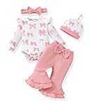 Preemie Newborn Baby Girl Clothes Infant Romper Fall Winter Outfits Gifts for Girls Cute Bell Bottoms Pant Sets