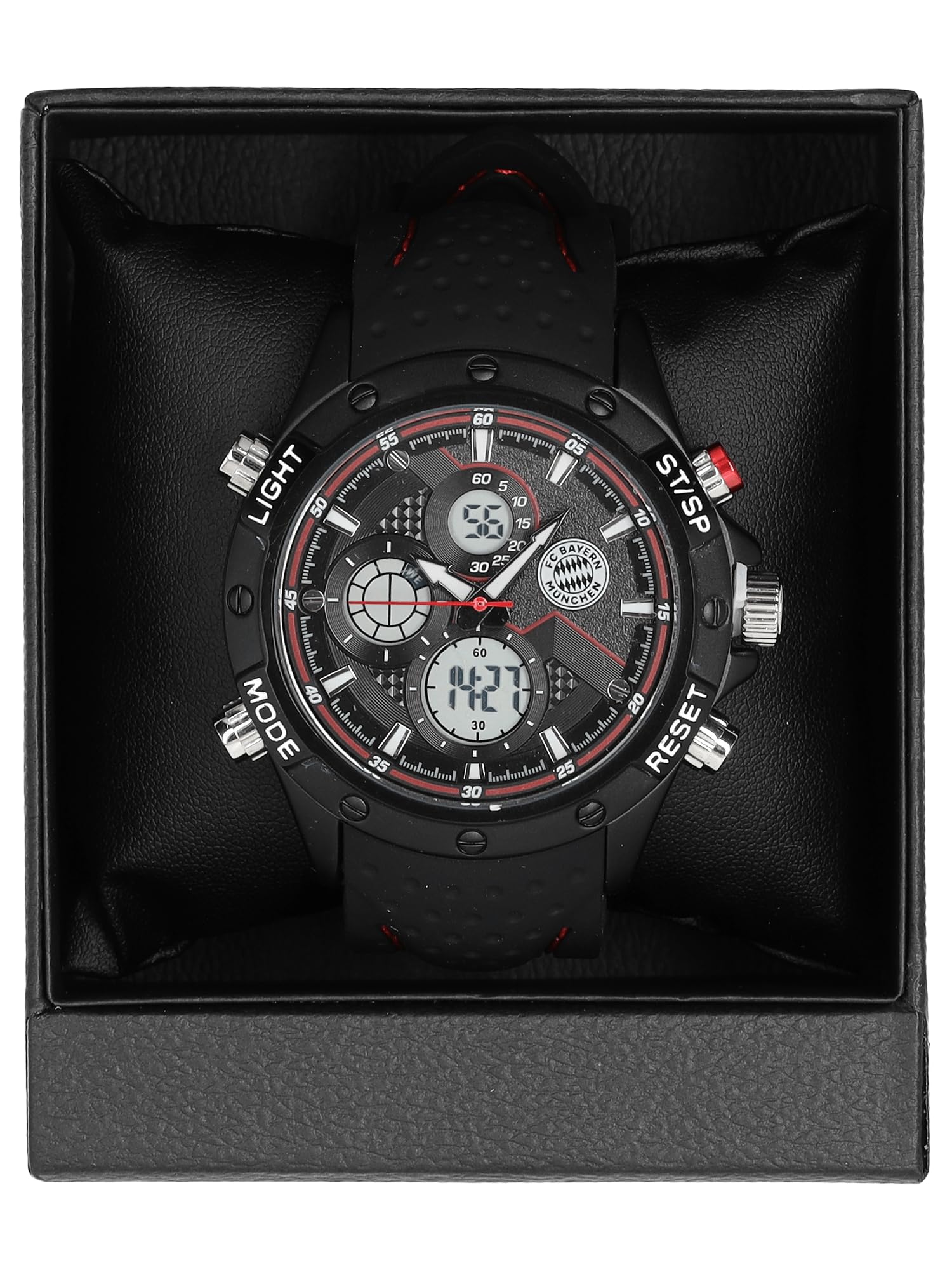 FC Bayern München Digitaluhr I Armbanduhr I Erwachsene I schwarz