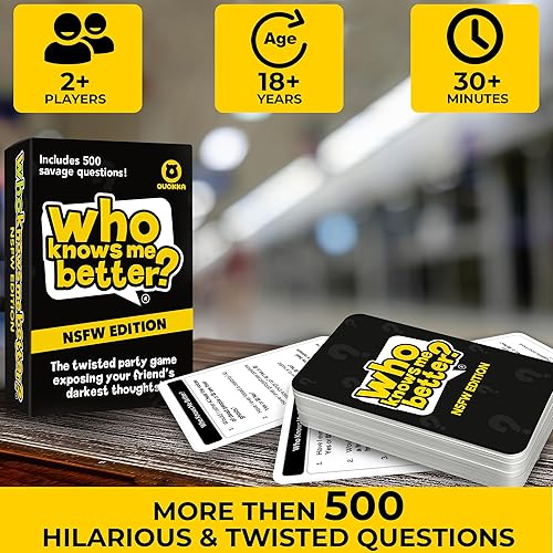 Miniatura 2 de QUOKKA Divertido juego de mesa de cartas para adultos - Juego de despedida de soltera - 500 preguntas  Nunca nunca  Lo que prefieres  Conoce los