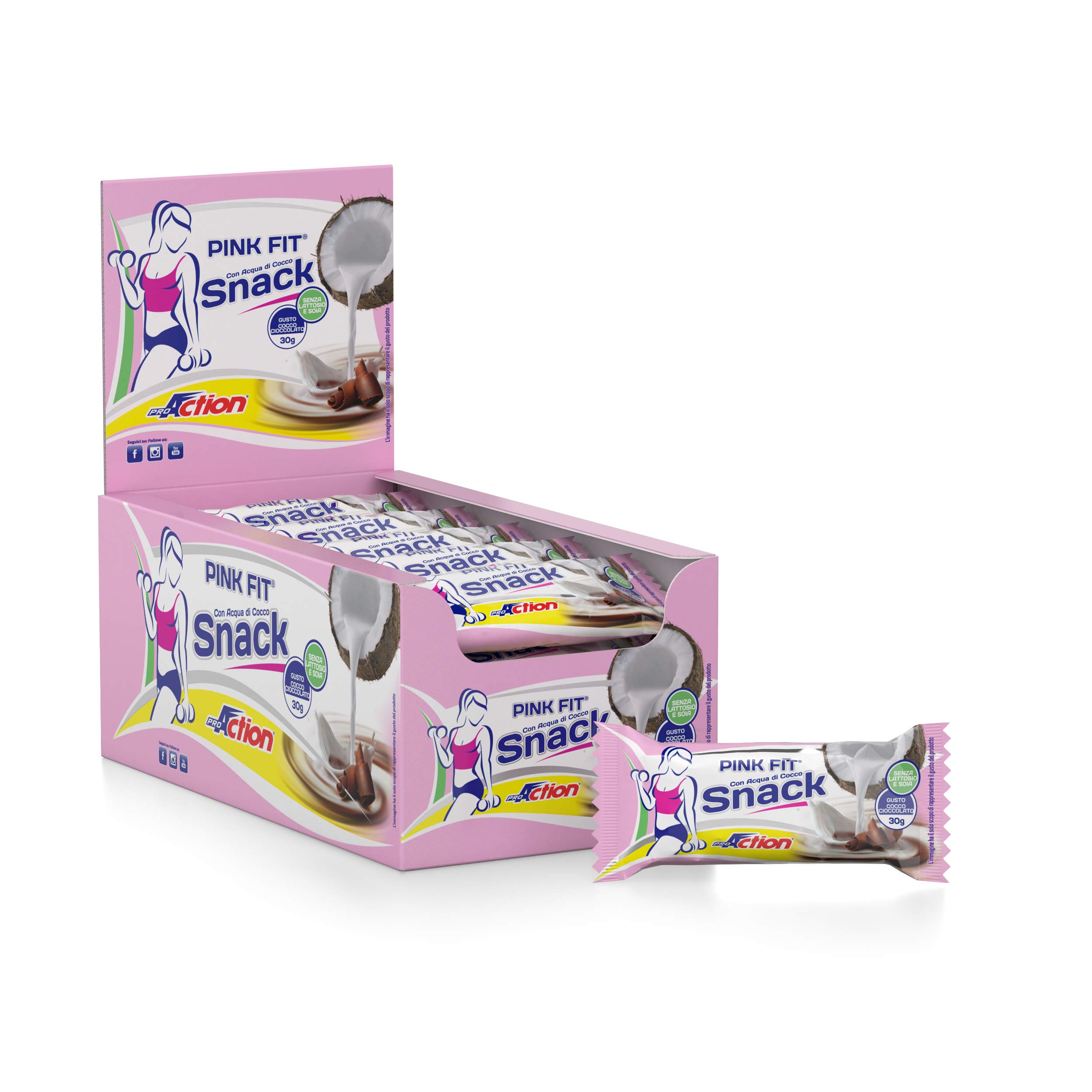 ProAction X3JV22 Pink Fit Snack (ciocco cocco) - confezione da 25 pezzi da 30 g