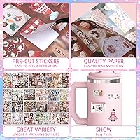 Vista 2 de 800 piezas de lindas calcomanías para álbum de recortes de viaje Y2K, libro de calcomanías japonés para adultos, calcomanías coreanas Kawaii