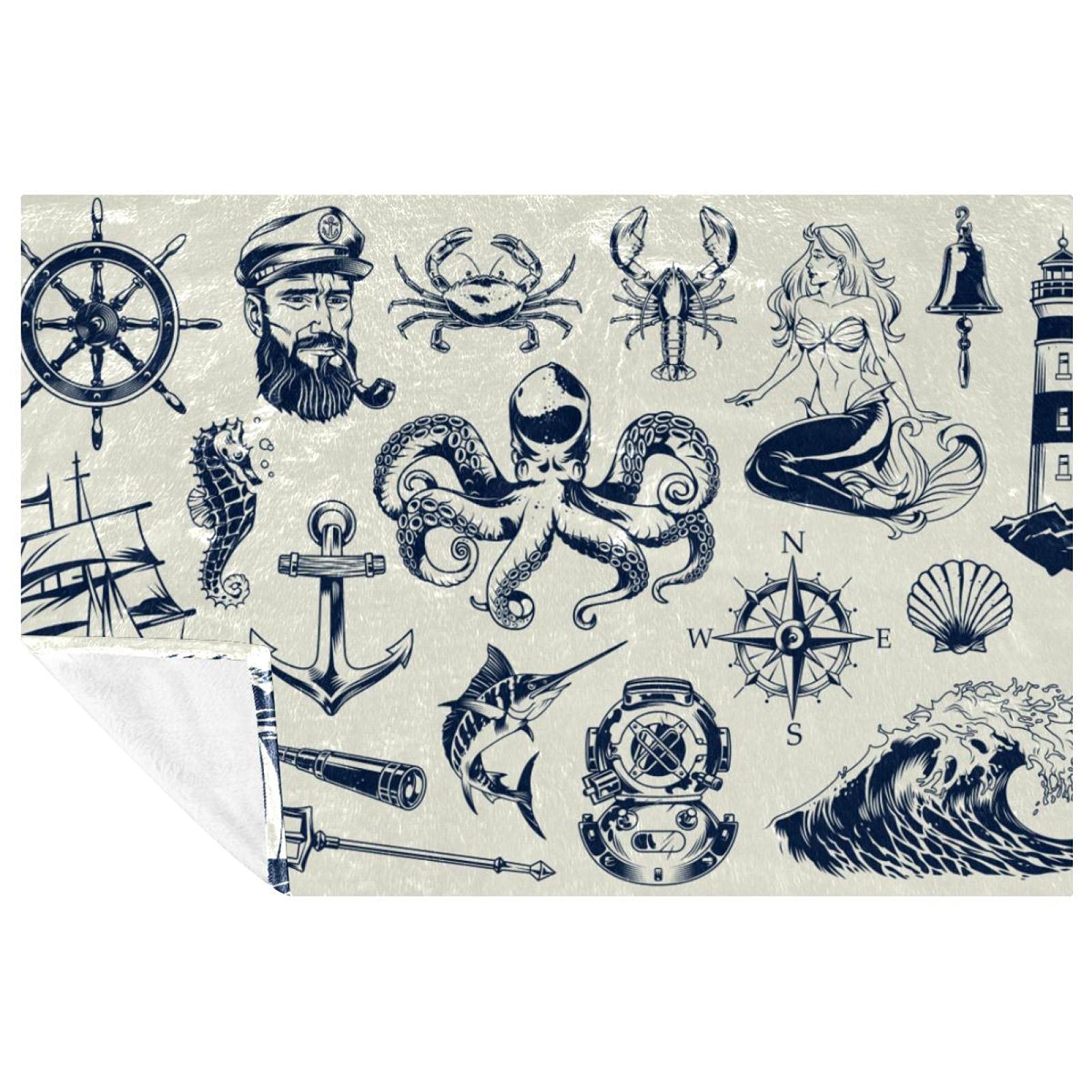 Couverture marine chaude haut de gamme 150x100 cm au toucher velours