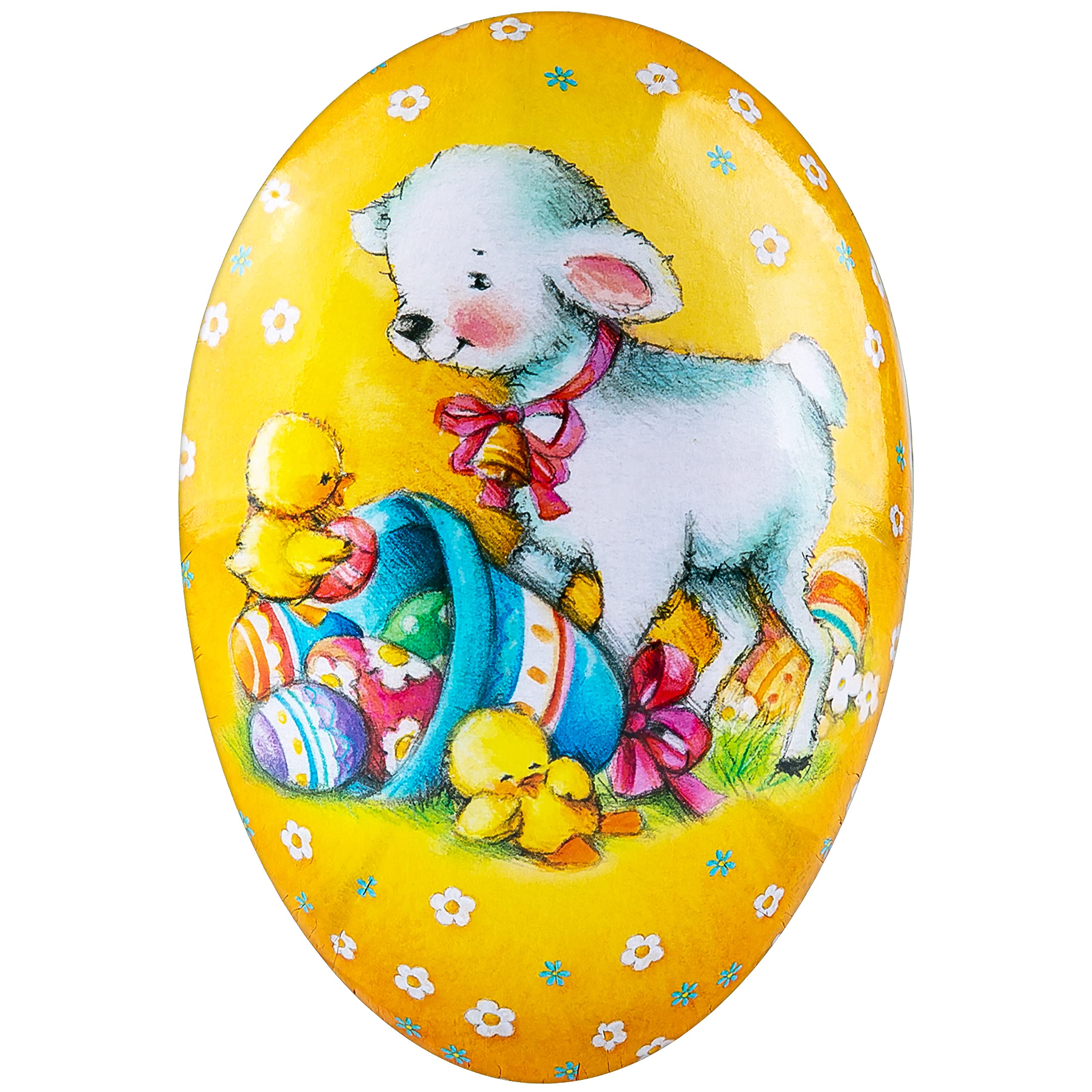 alles-meine.de GmbH 10 Stück Ostereier/Eier zum befüllen + Ostergras Anzahl frei wählbar Osterlamm & Küken - 15 cm - inkl. Name - Füll - Pappei - Deko Pappe Papp Pappeier..