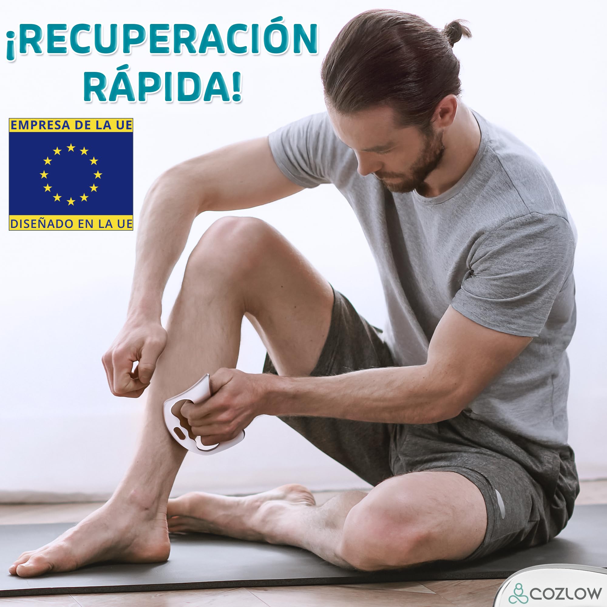 Herramienta raspadora muscular Gua Sha 4 en 1 de acero inoxidable | Las herramientas de movilización de tejidos blandos Cozlow son ultrasuaves y están pulidas para deslizarse con seguridad