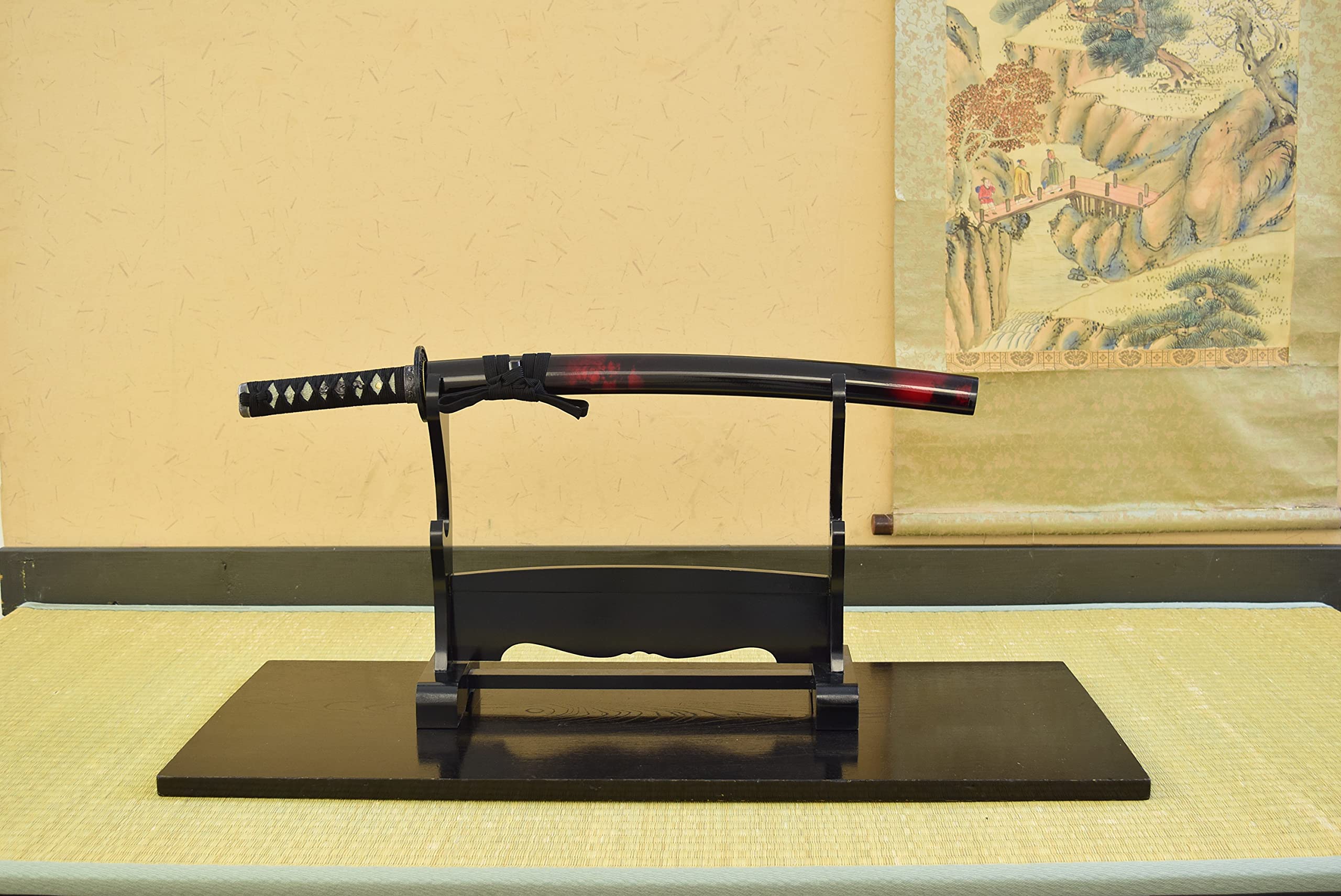 Amazon.co.jp: しのびや 模造刀 マーブル 赤 小刀 (刀・鞘・刀拭クロス