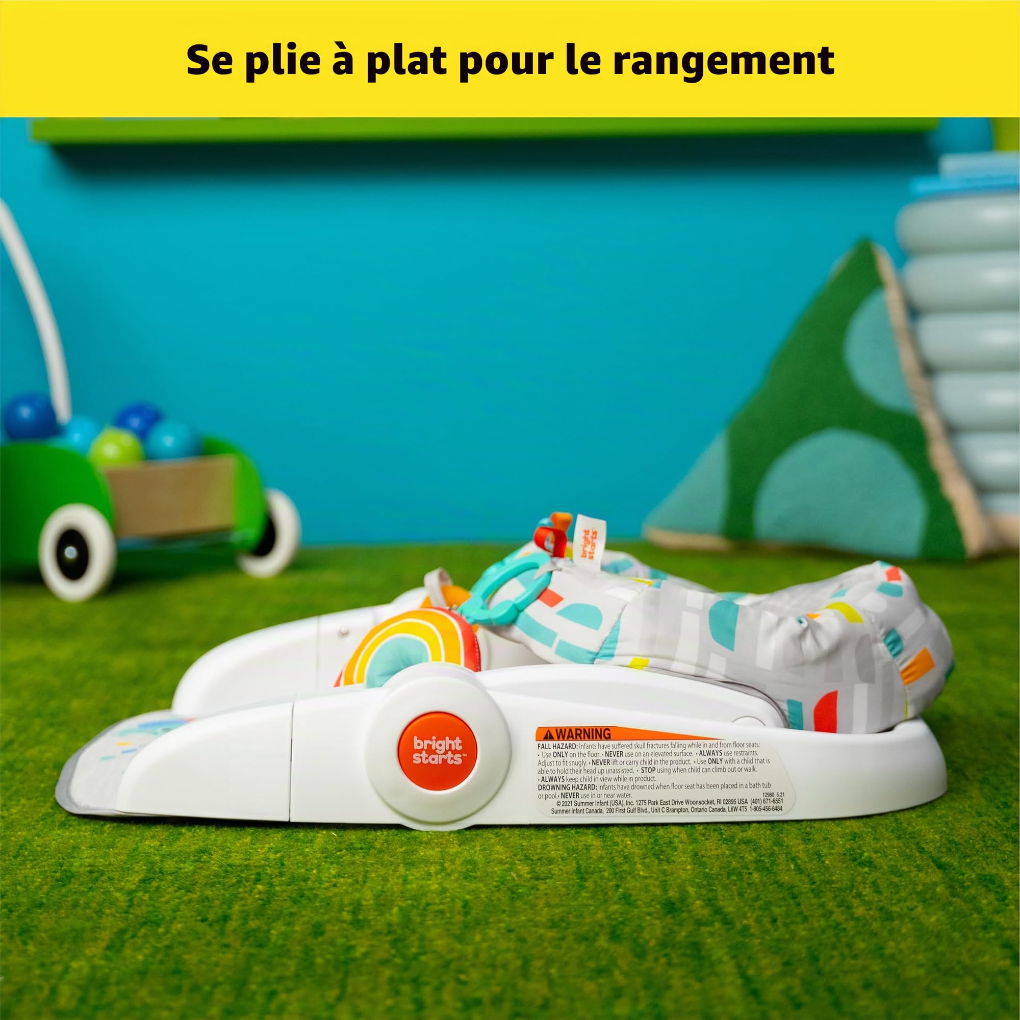 Bright Starts Siège transat Learn to sit 2 positions avec jouets, Unisexe, enfants de 4 à 12 mois, Playful Paradise