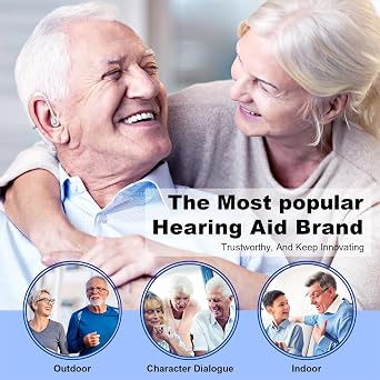 Rechargeable Noise Canceling Hearing Aids for Seniors - Hearing Aids for Adults with Severe Hearing Loss - Ear Amplifier, Hearing Aid with Volume Control