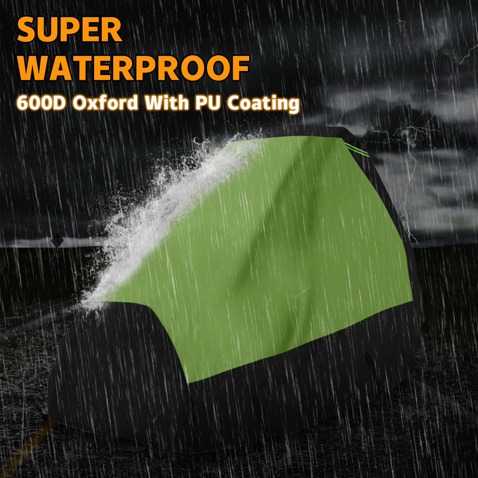 Cubierta para cortacésped de giro cero con bolsa y accesorio ROPS, impermeable, resistente, se adapta a cubiertas de cortacésped de hasta 60 pulgadas, poliéster Oxford 600D resistente a los rayos UV y