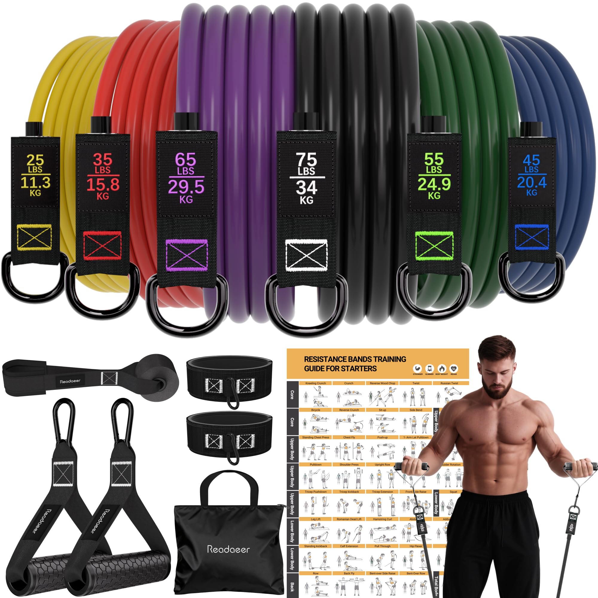 Readaeer Resistance Bands with Handles