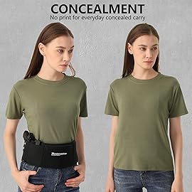 Mostcomtac Concealed Carry Belly Band Holster - Breathable Neoprene Gun Holster for Men & Women with 5 Vents and Zipper Pocket, Fits Glock/Taurus/Ruger/Smith Wesson, 9MM .380, Comfortable for Running