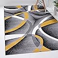 2305 Geometric Abstract Blue 2x7 Area Rugs for Entryway