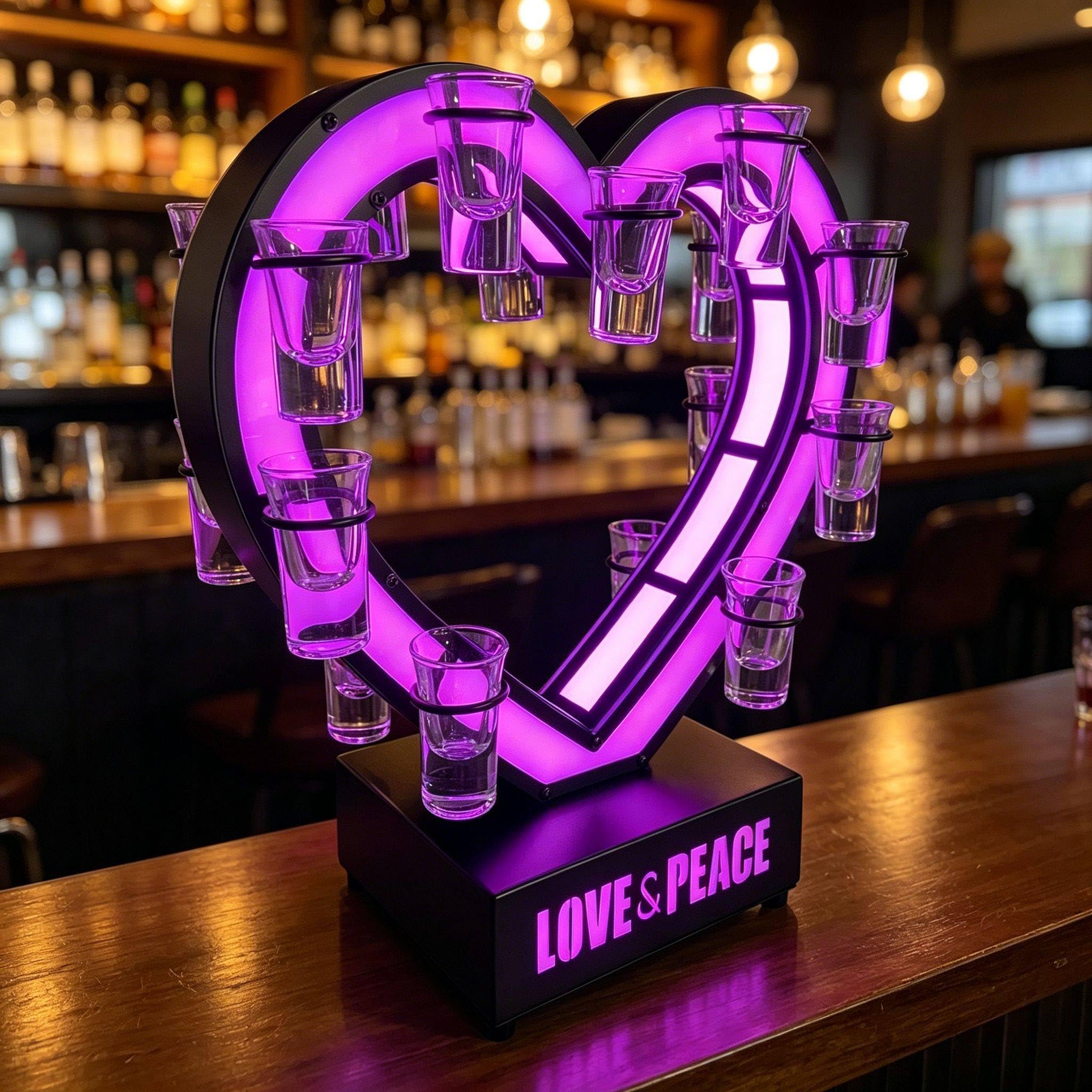 richigblosmum Colorful LED Drink Cup Display | Multi-Tier Cocktail Holder, Iron Bar Stand for Shots, Wine, Champagne | Rechargeable & Portable for Bars & VIP Rooms 18holes