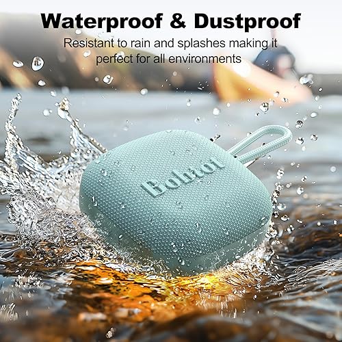 Miniatura 3 de Bobtot Altavoz Bluetooth portátil inalámbrico, IPX7 pequeña ducha impermeable altavoz, tiempo de reproducción de 16 horas, sonido fuerte y estéreo
