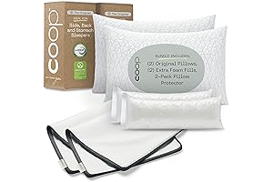 You'll Fall Asleep Faster with Coop Home Goods Original Pillow and Protector Queen Bundle