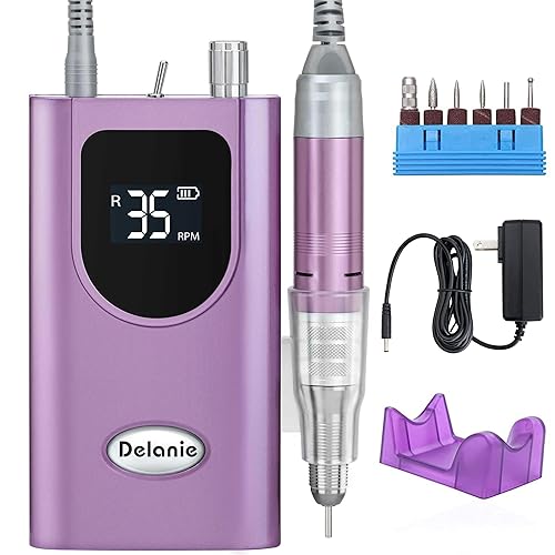 Miniatura 1 de Delanie 35000 RPM Máquina de taladro de uñas profesional taladros de uñas portátiles para uñas acrílicas lima de uñas eléctrica taladro de uñas