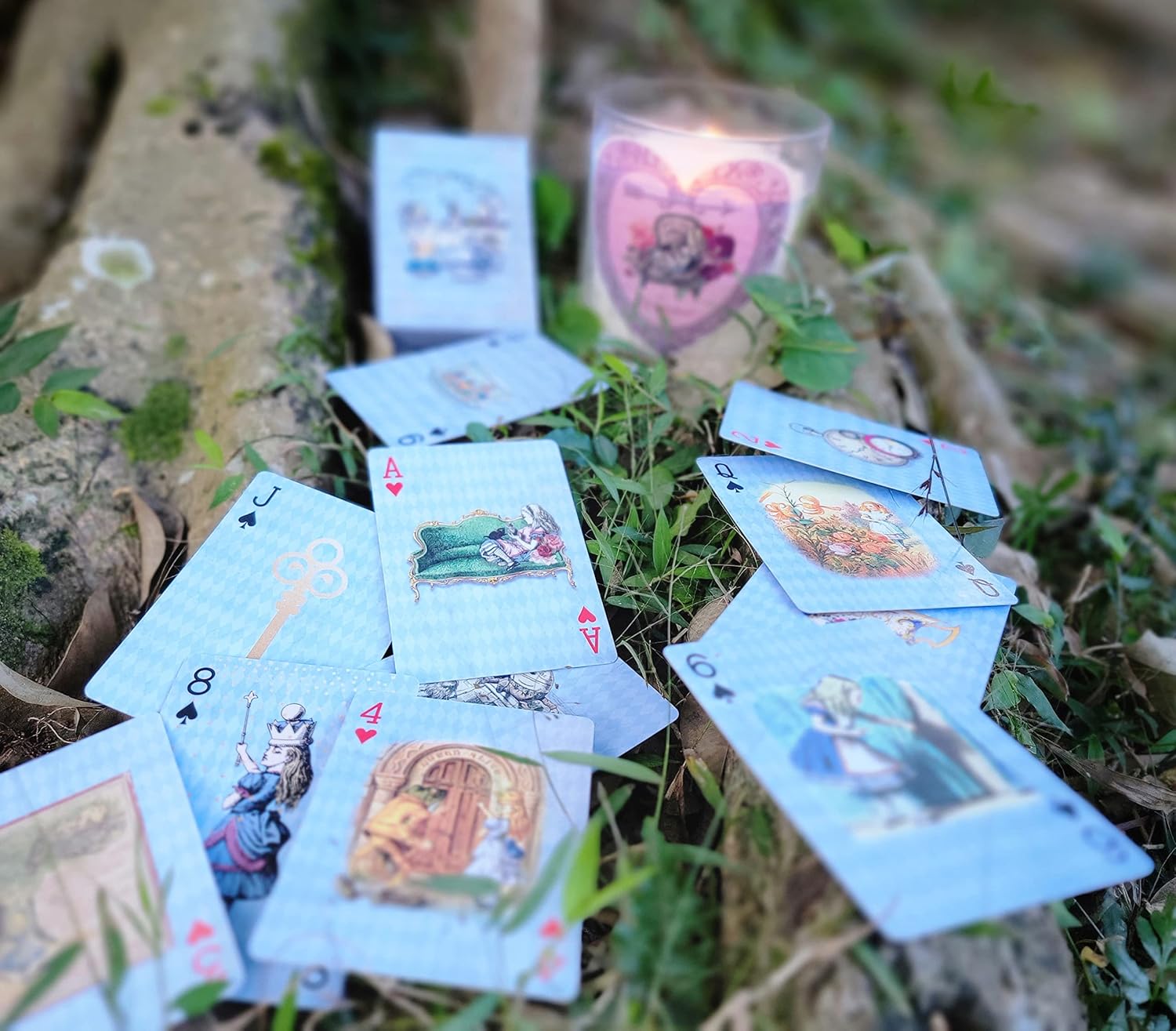 Serenity Fair Alice's Adventures in Wonderland Playing Cards Deck of 54 Unique Cards. (Blue)