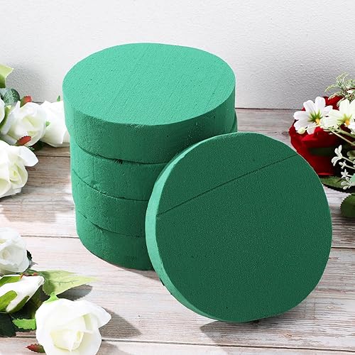 Miniatura 9 de GANAZONO Bloques redondos de espuma floral, bloques de flores artificiales, espuma floral seca para flores artificiales, suministros de arreglos