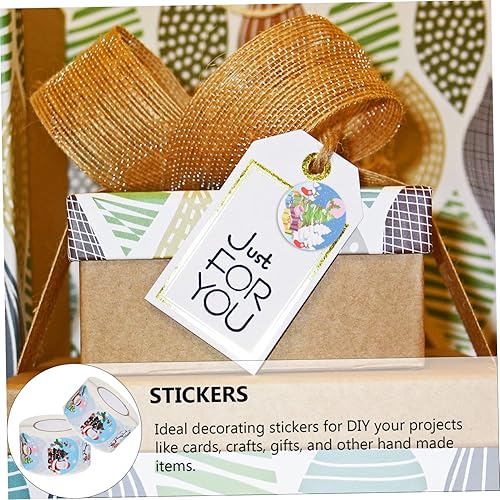 Miniatura 4 de NOLITOY 6 rollos de calcomanías de sellado de Navidad Tanque de Navidad, calcomanías de Papá Noel, calcomanías de bricolaje, calcomanías de pesebre,