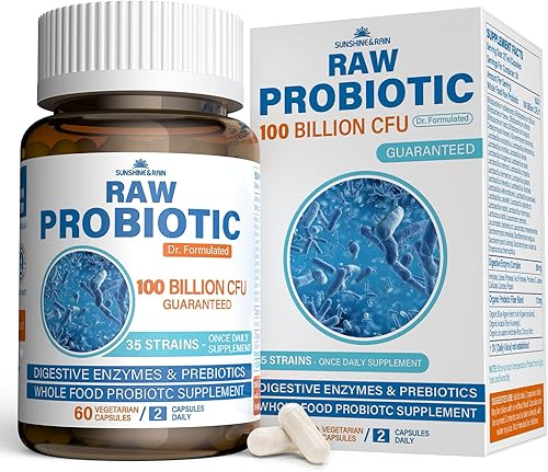 Miniatura 9 de Probióticos crudos para mujeres y hombres, suplemento probiótico vegano de 100 mil millones de UFC, 35 cepas con enzimas digestivas y suplemento de