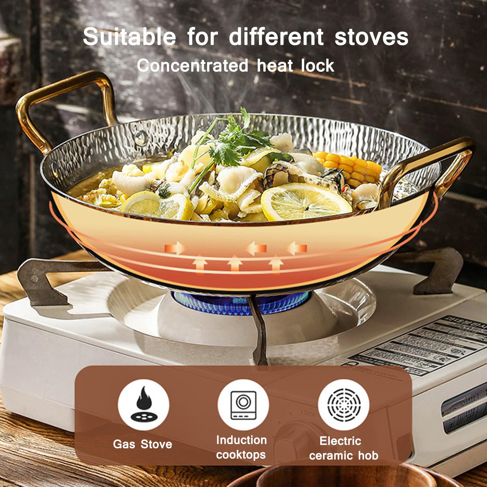 Poêle à Paella Inox Antiadhésive Chef 32 Cm