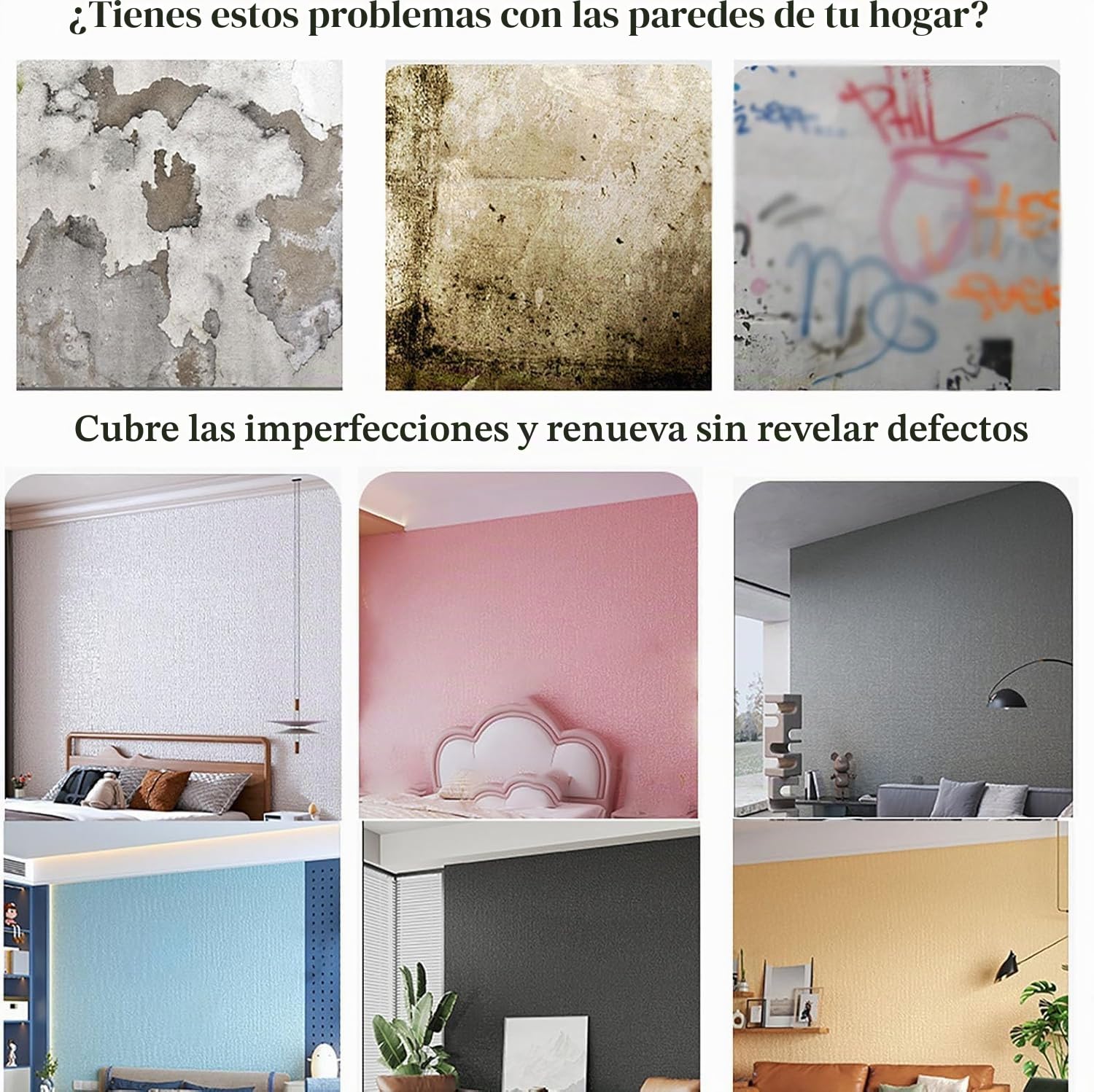 Genérico Papel Pintado Aislante Autoadhesivo De 9 Mm De Grosor,Papel Pintado Aislante para Paredes Interiores,Impermeable Resistente a La Humedad,Protección Decoración De Paredes,Amarillo,50x280cm