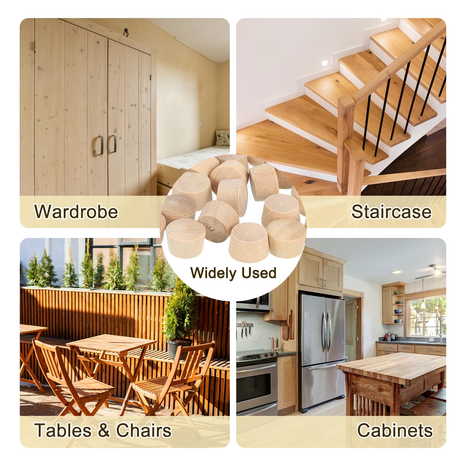 40 Pezzi Tappi Di Legno Per Fori - Copriviti Per Mobili E Decorazioni Fai Da Te - Foto 4