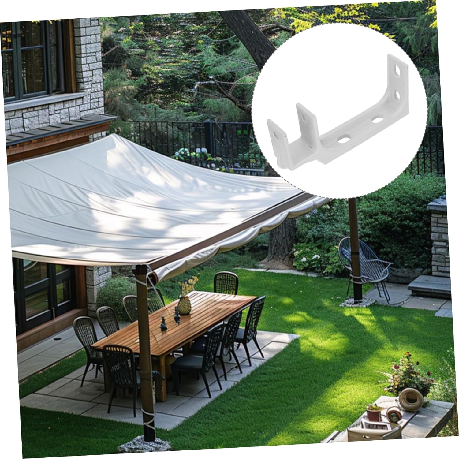 Cabilock Square Tube Awning Bracket for Electric and Manual Retractable Sunshade Canopy Weatherproof Roof Mounting Hardware for Patios and Outdoor Use Easy Replacement and Installation