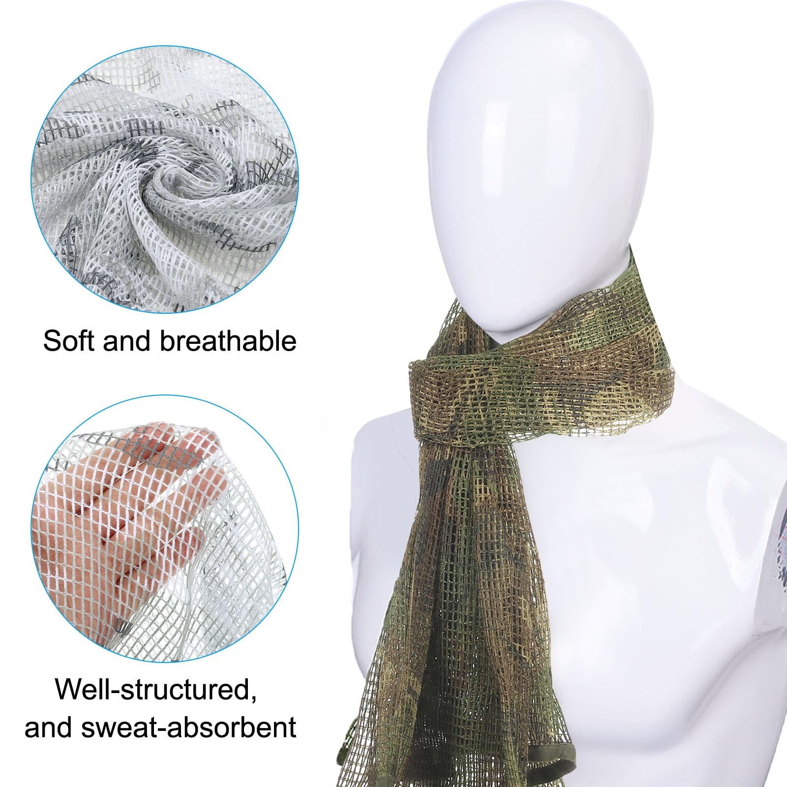PATIKIL 71"x35" Camouflage Veil Scarf - Image 2