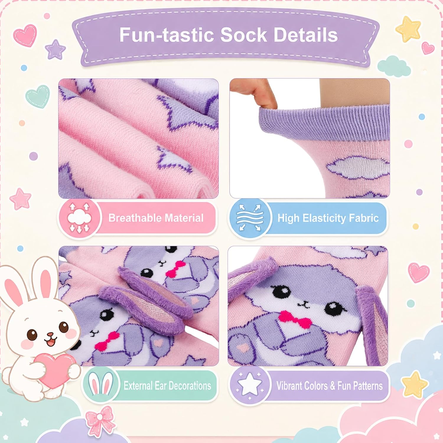 Crazy Socks for Kids 3D Novetly Knee High Socks Funny Silly Socks