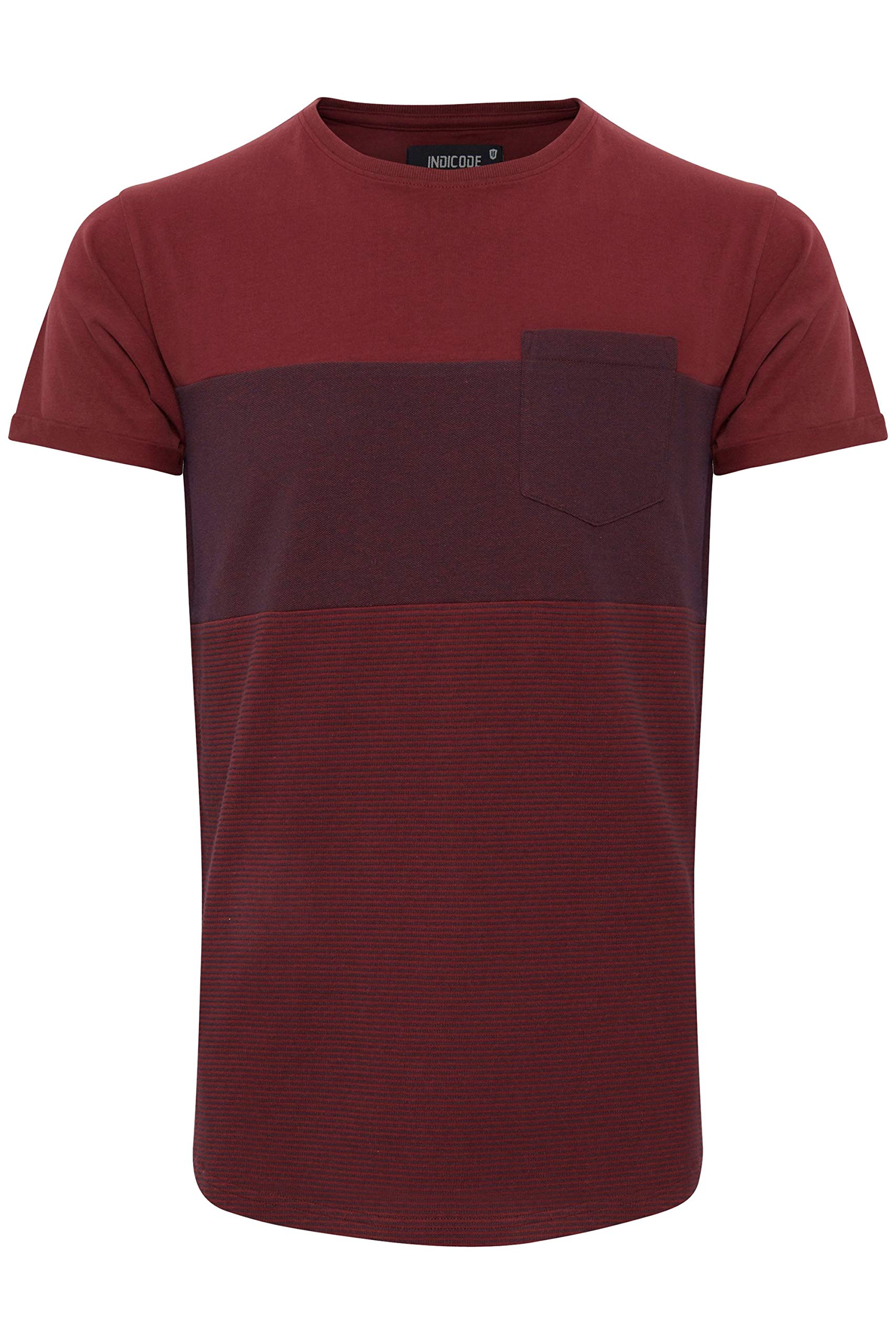 Indicode IDMorler Herren T-Shirt Kurzarm Shirt mit Streifen aus 100% Baumwolle mit Rundhalsausschnitt