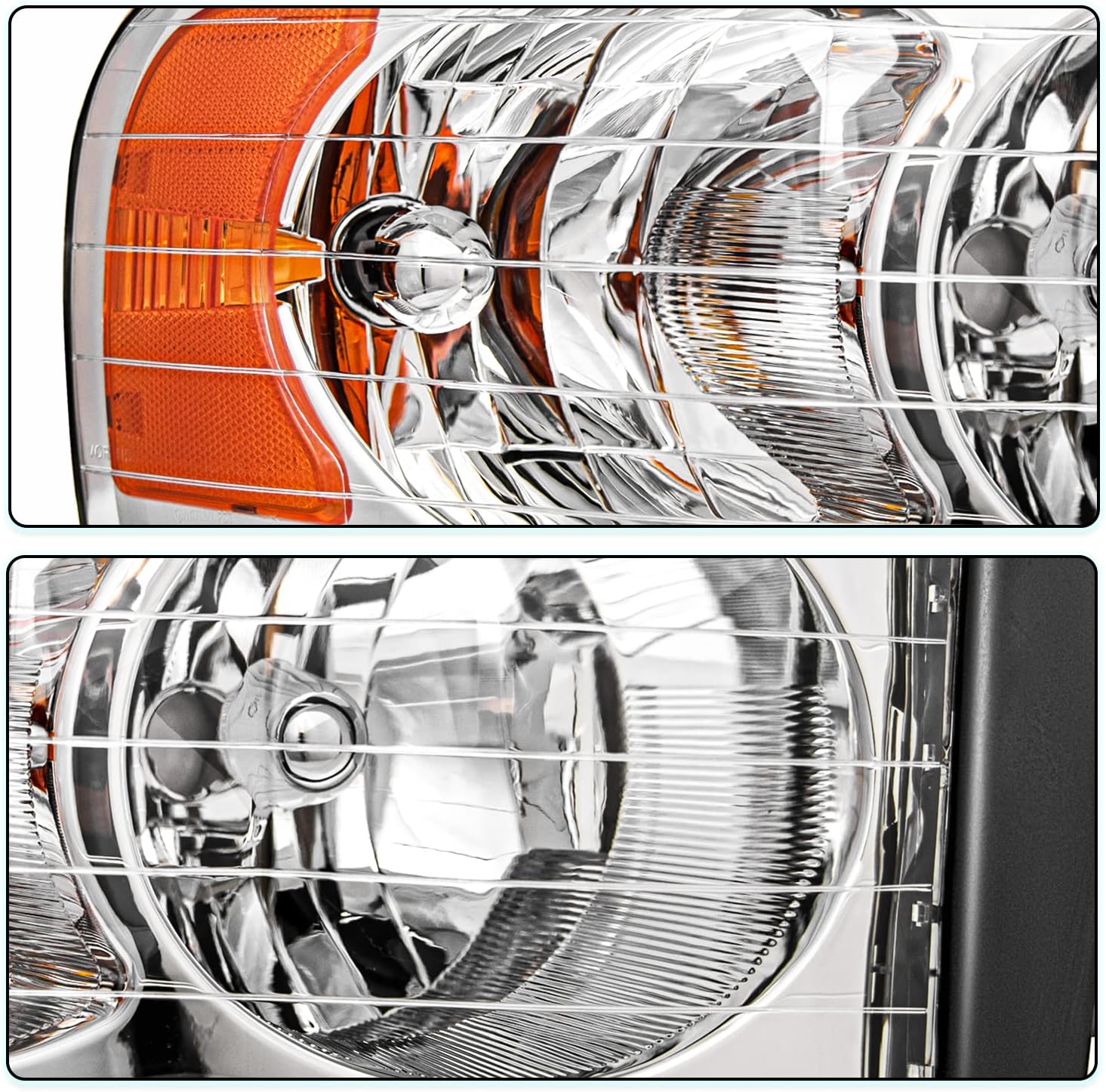 Headlight Assembly Fit for 02-05 Dodge Ram 1500 2500 3500 Pickup Replacement Halogen Headlamp Driver and Passenger