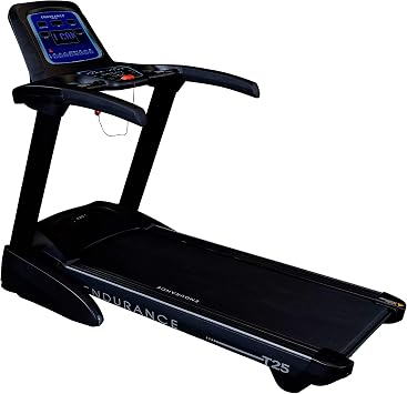 Body-Solid T25 Foldable Incline Treadmill for Jogging & Walking, 275lbs. Weight Capacity, 4 HP Electric Motor Running Machine with Anti-Static Carbon Woven Belt, Speed Range 1-10 mph, Black