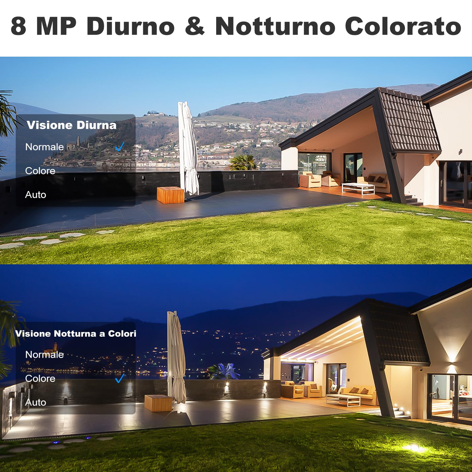 GENBOLT 4K PoE Telecamera Wi-Fi Esterno, 8MP PTZ Videocamera Sorveglianza | Rilevamento Persone/Veicoli, Registrazione 24/7, Inseguimento Auto, Visione Notturna Colore