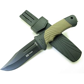 Amazon Columbia Knife コロンビアナイフ ブラックラバー ハンドル サバイバルナイフ ハードシースケース タクティカル シース ナイフ スパイク 左利き 左右両対応 アウトドア 1648e コロンビアナイフ シースナイフ