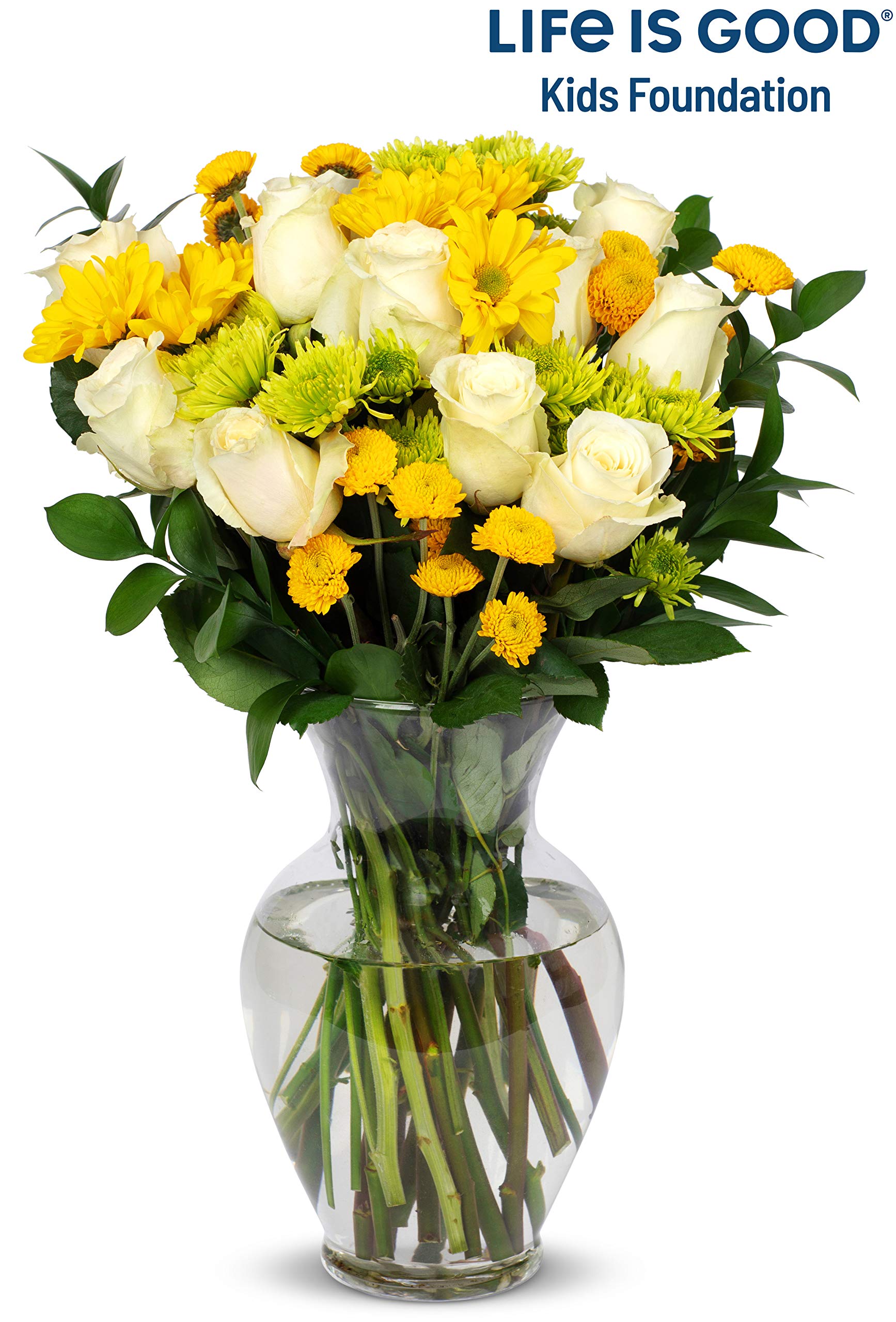 Benchmark Bouquets - Stunning Roses & Alstroemeria (Glass Vase Included) - Fresh Flowers for Delivery - Gift for Graduation, Birthday, Anniversary, Sympathy, Get Well, Congratulations