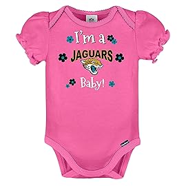Gerber NFL Baby Girls 3 Pack Short Sleeve Bodysuit, Team Color, 3-6 Months US
