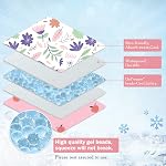 Gel Car Seat Cooler Pad,Double Sides-Universal Baby Stroller Ice Cushion Cooler Mat,Summer cooling Seat Liner,Multifunctional Suitable for Baby Dining Chair,Child Safety Seat(Pink Flowers +Peach)