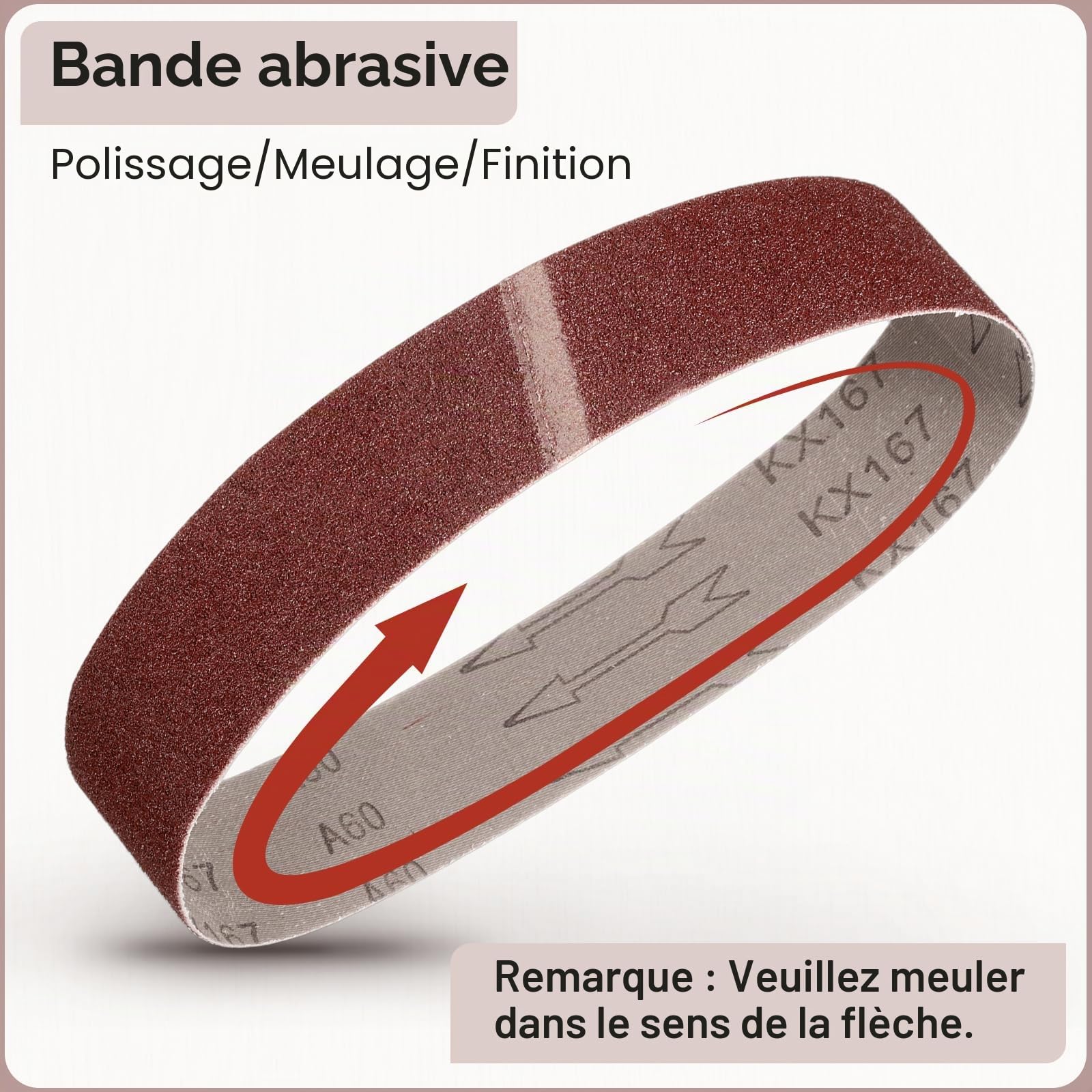 sourcing map Lot de 15 bandes abrasives de 76 mm x 533 mm - Grain 80/120/150/240/400 - Grain 80/120/150/240/400 - Pour le travail du bois, le polissage du métal, l'aiguiseur de couteaux