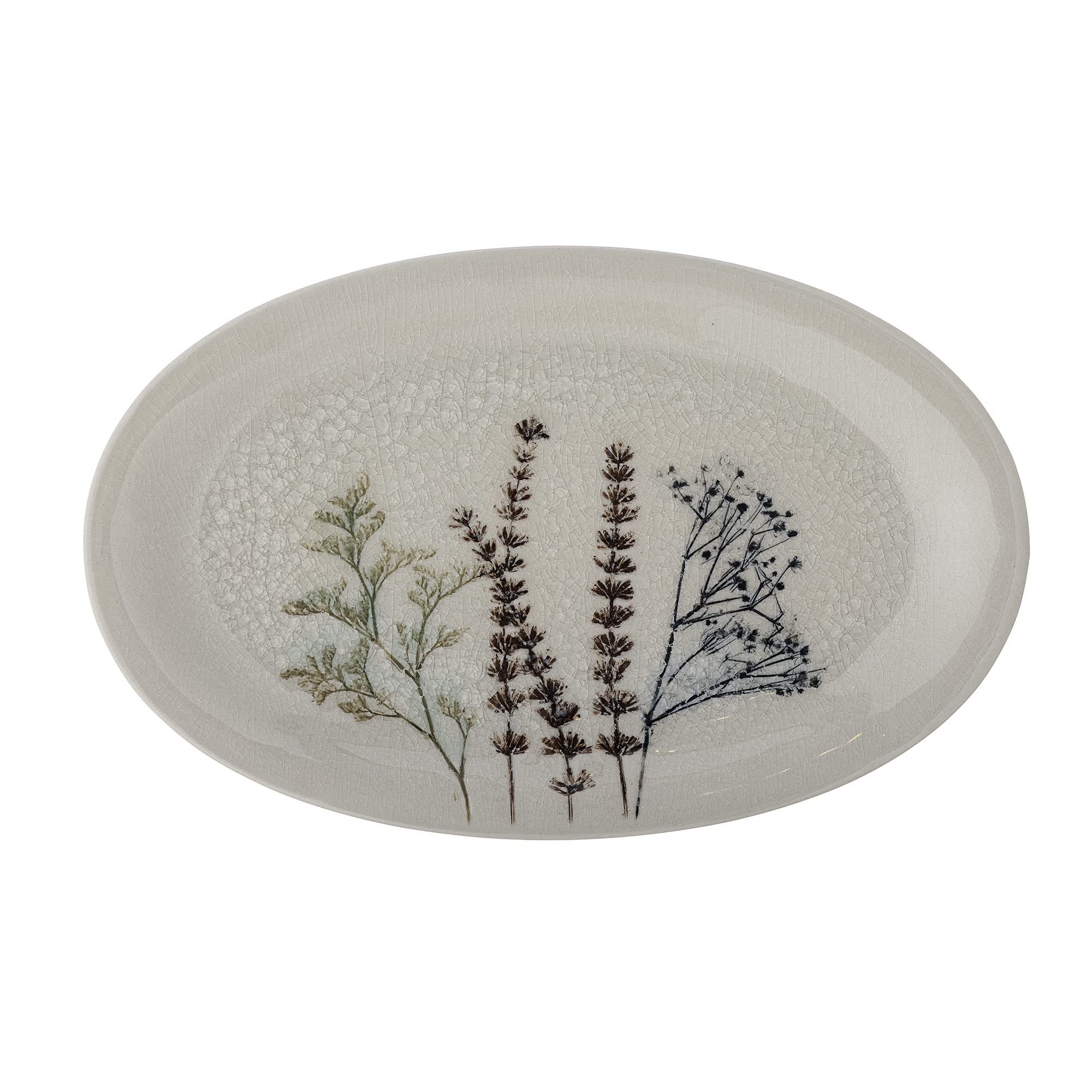Bloomingville Bea Tablett aus Steinzeug in der Farbe Natur, Maße: 28,5cm x 18cm x 2cm, 82055059