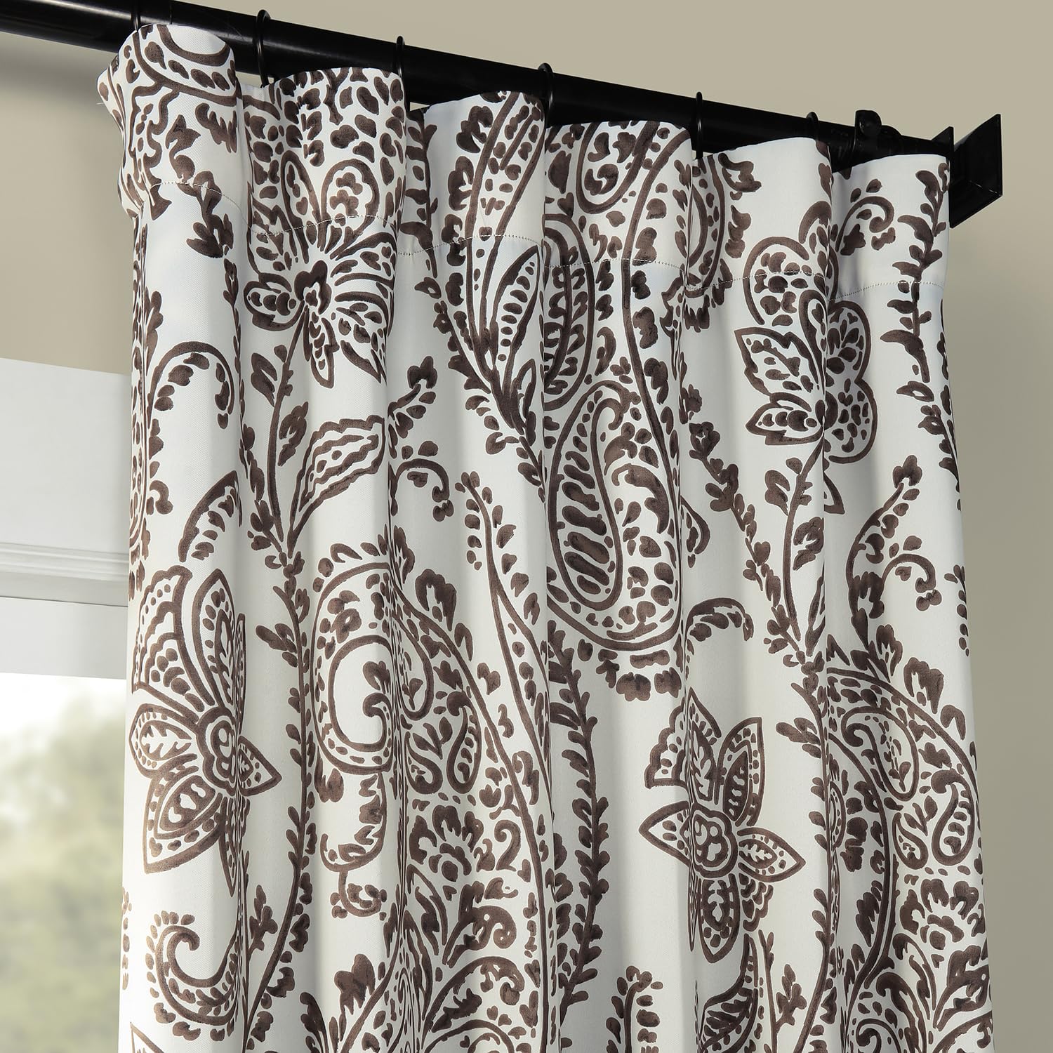 HPD Half Price Drapes Printed Room Darkening Curtain 50 X 96 (1 Panel), BOCH-KC16072D-96, Tea Time Ochre, W 50" x L 96" (1 Panels) - Image 3