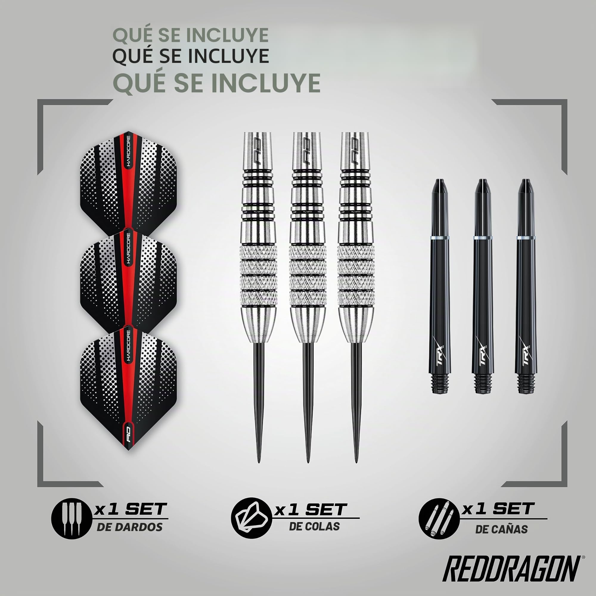 RED DRAGON Flightmaster - Dardos de tungsteno con Punta de Acero, Plumas y Varillas Dardos, 23 g, 25 g, 27 g, 30 g