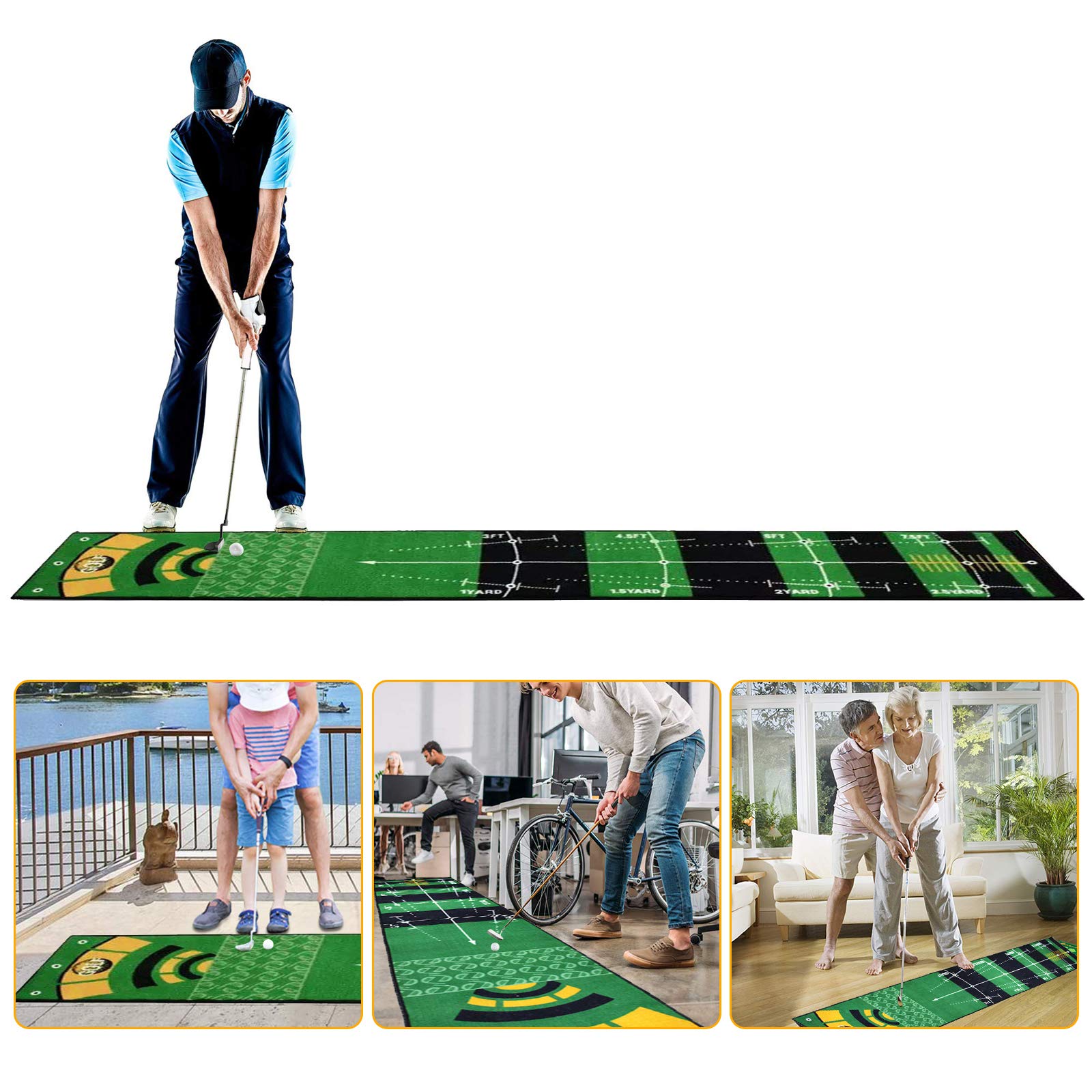 Tapis de Putting à Domicile pour l’Entraînement de Golf, Pofessionnel Tapis D'entraînement de Golf à Domicile pour Cour Intérieure Extérieure - 50x300cm