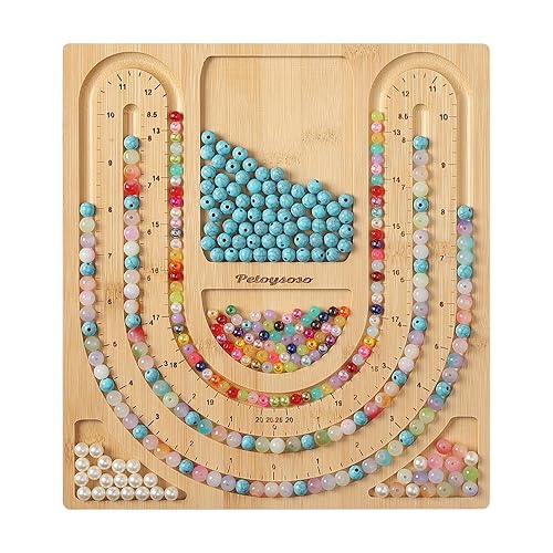 Petoysoso Bamboo Bead Board for Jewelry Making - Necklace and Bracelet Beading Board - Jewelry Making Supplies