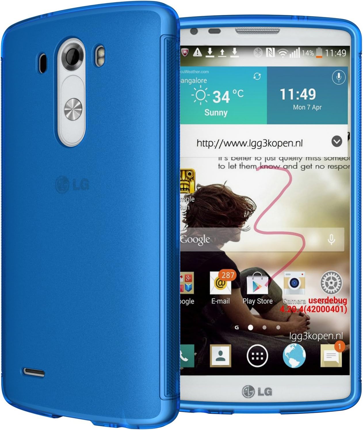 Hyperion Matte TPU Protective Case / Cover for LG Optimus G3 Cell Phone (Fits all LG Optimus G3 [Possible model numbers: D850, D830, VS985, D851, D972] US and International models and carriers)2 Year NO HASSLE Warranty - BLUE