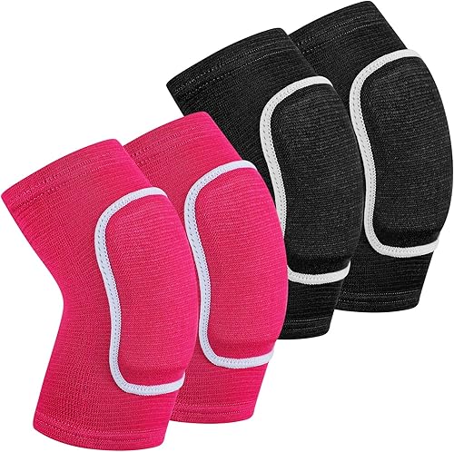 2 pares de coderas deportivas de voleibol deportivas transpirables con soporte protector de gel de compresión para adolescentes, niñas, niños,