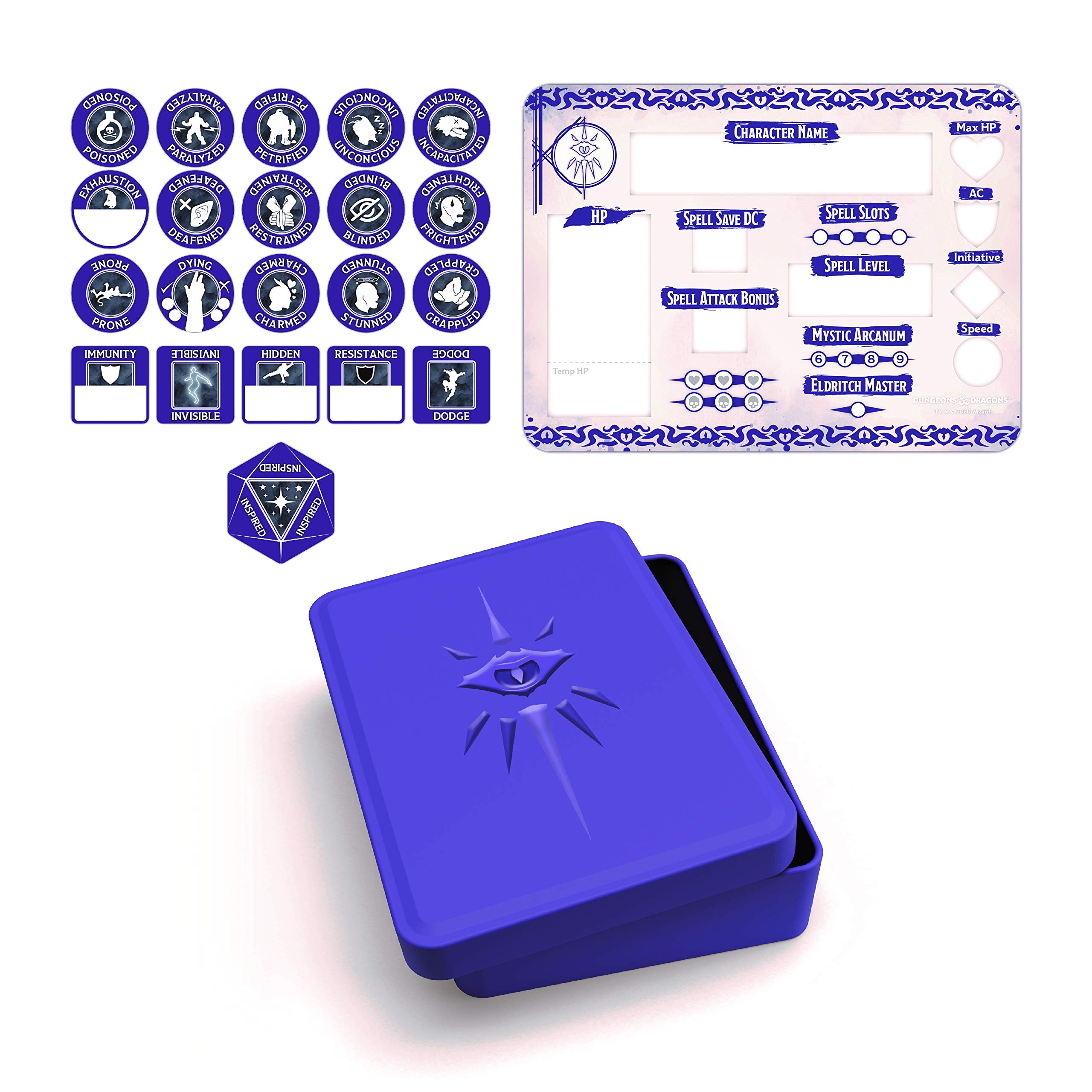 Gale Force Nine Set Di Token Warlock Per D&D - Segnalini Di Stato Cancellabili A Secco - Multicolore, Modello 72502 - 5