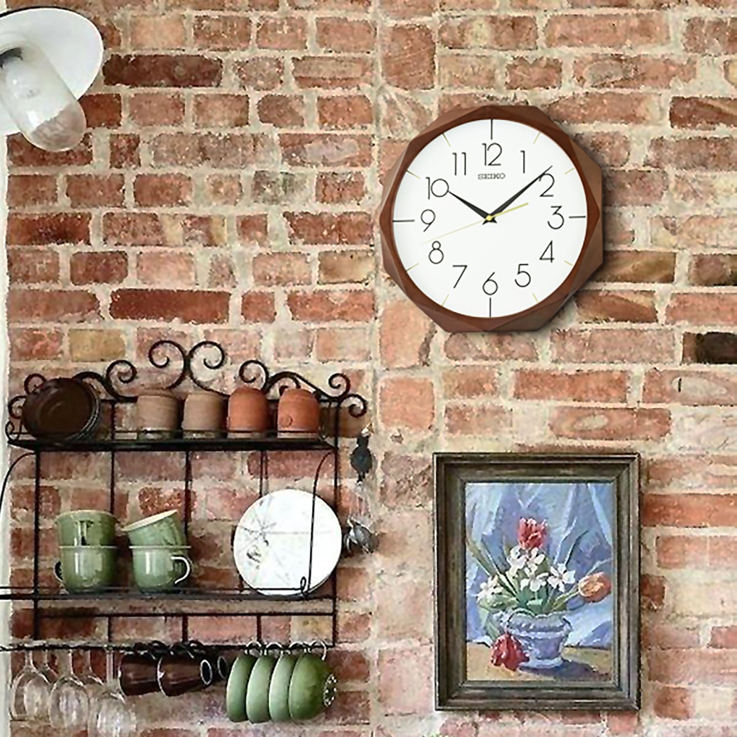 Amazon.com: SEIKO QXA863BLH Modern Octagon Non Ticking Wall Clock