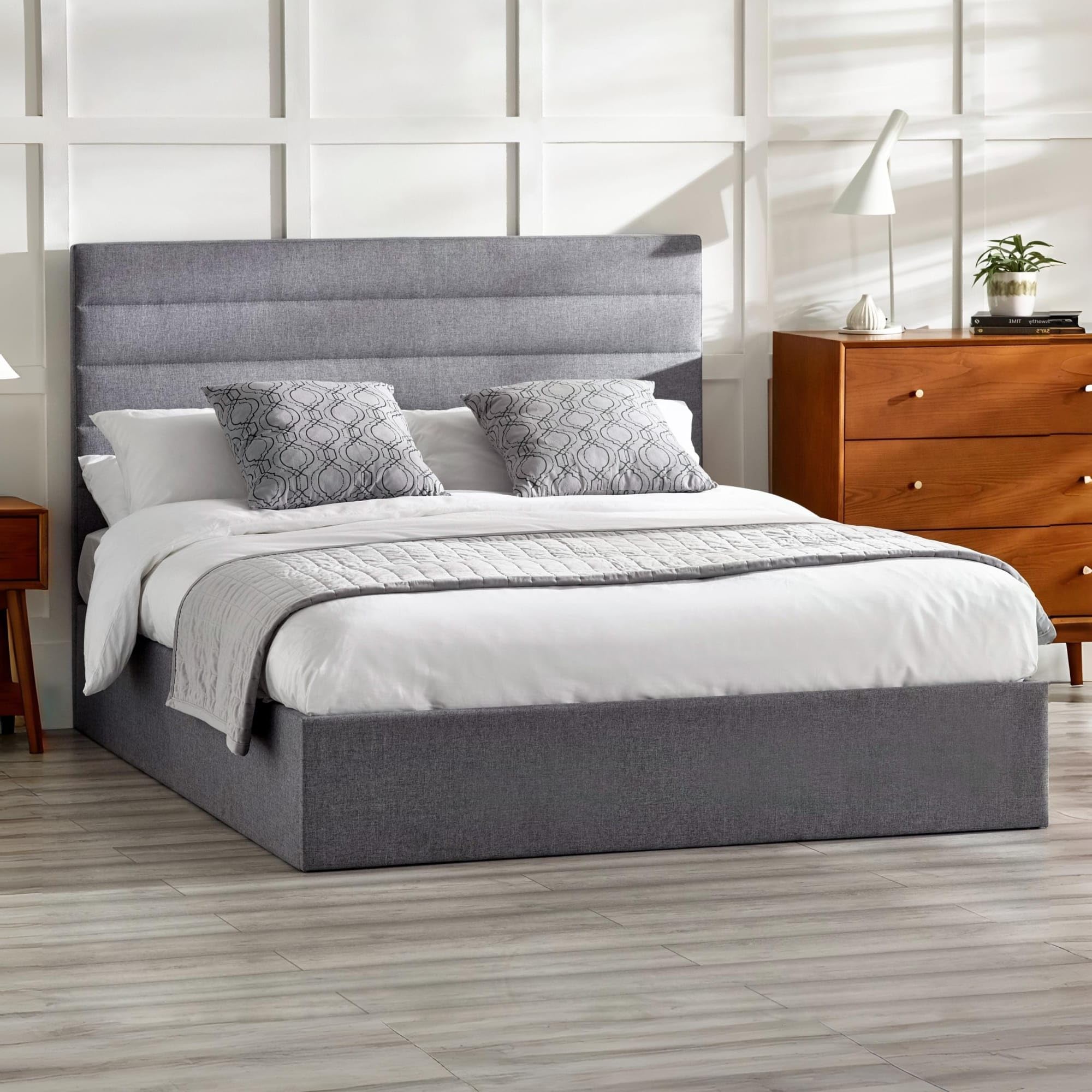 Julian Bowen Grey Merida Ottoman Bed - 135Cm Double